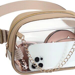 Versatile Clear Crossbody Bag with Metal Chain – Ideal for Festivals & Travel